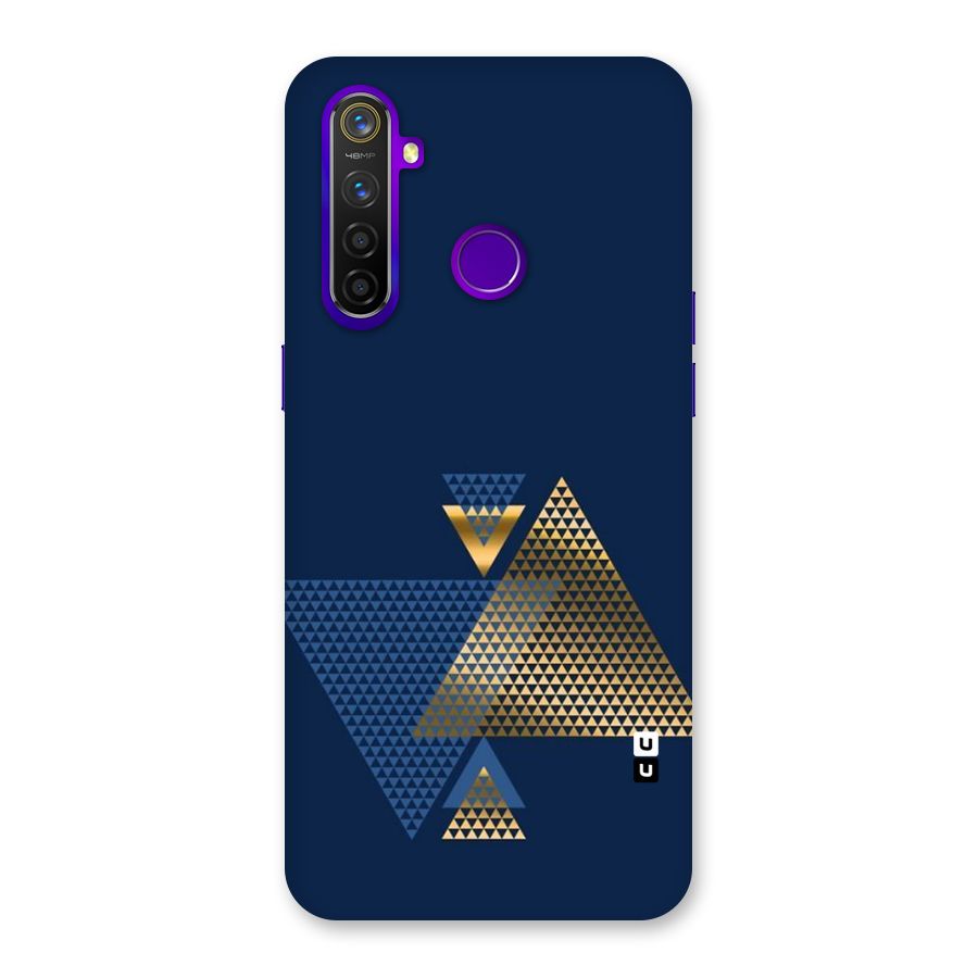 Blue Gold Triangles Back Case for Realme 5 Pro