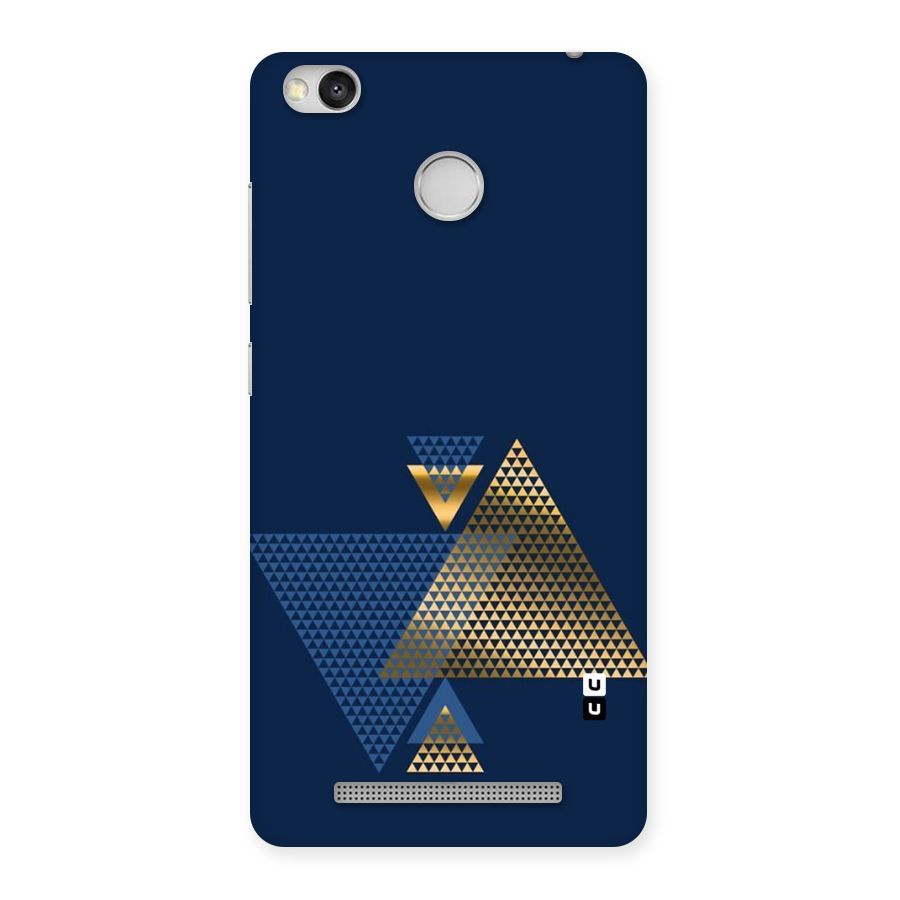 Blue Gold Triangles Back Case for Redmi 3S Prime