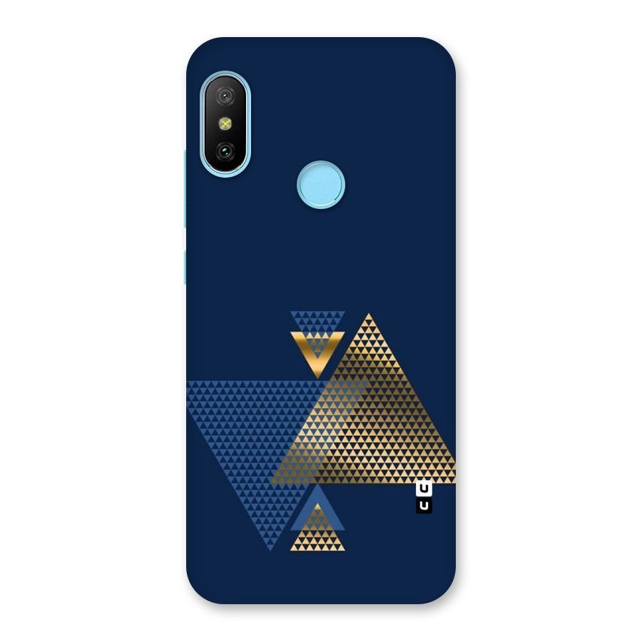 Blue Gold Triangles Back Case for Redmi 6 Pro