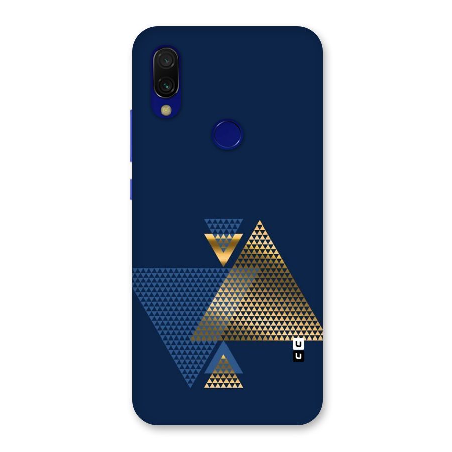 Blue Gold Triangles Back Case for Redmi 7