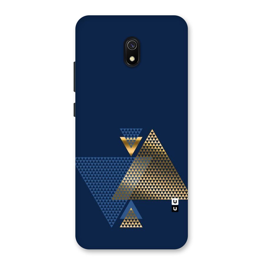 Blue Gold Triangles Back Case for Redmi 8A