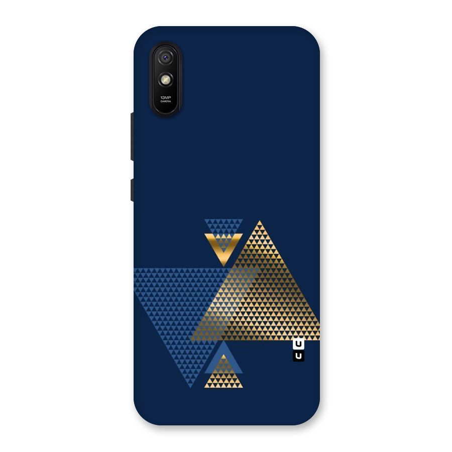 Blue Gold Triangles Back Case for Redmi 9i