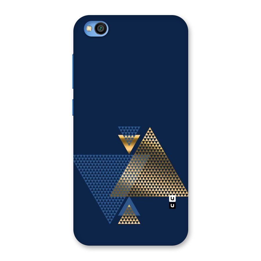 Blue Gold Triangles Back Case for Redmi Go