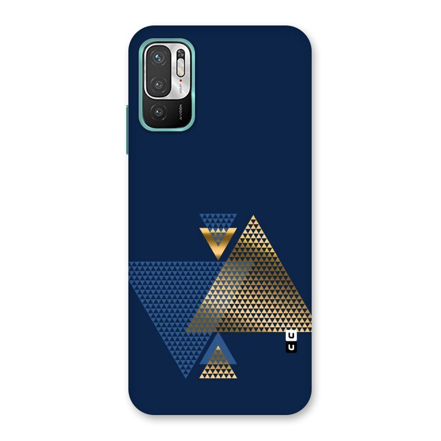 Blue Gold Triangles Back Case for Redmi Note 10T 5G