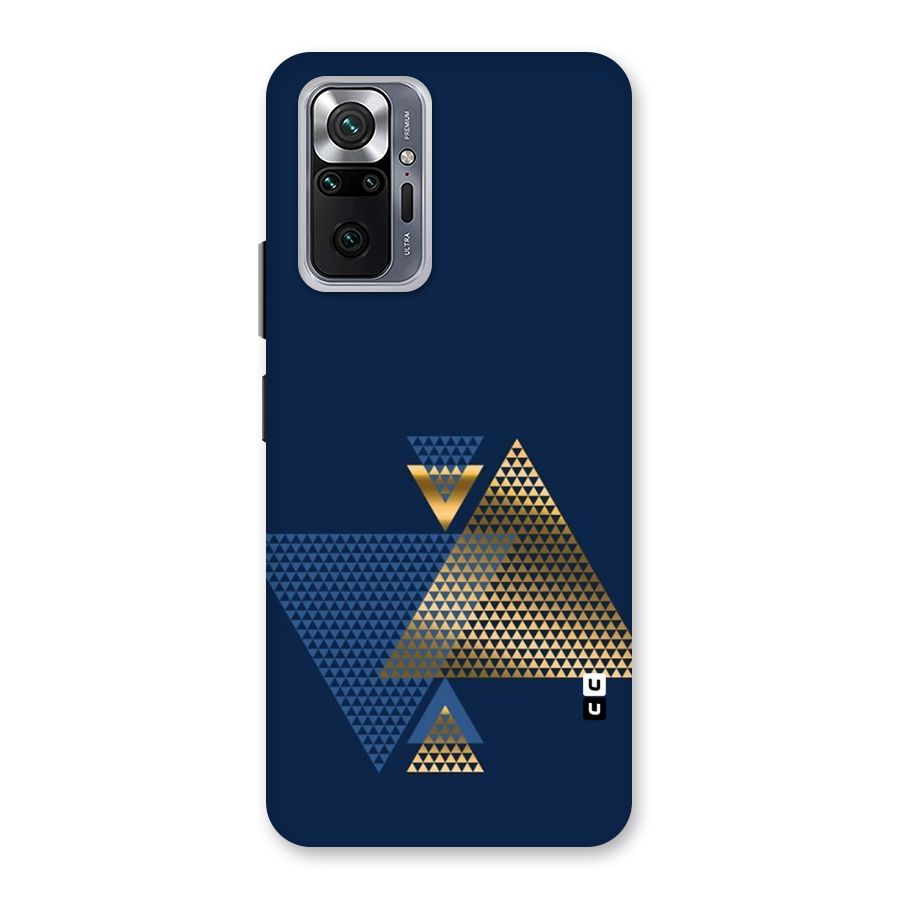 Blue Gold Triangles Back Case for Redmi Note 10 Pro
