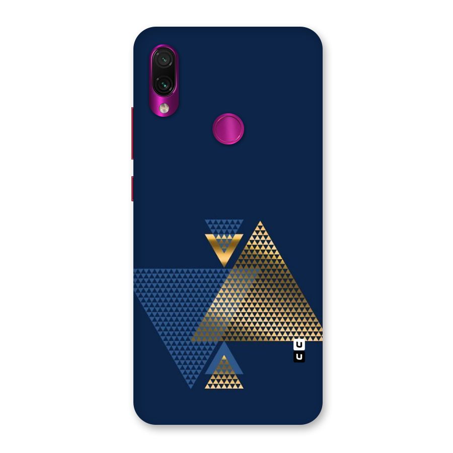 Blue Gold Triangles Back Case for Redmi Note 7 Pro