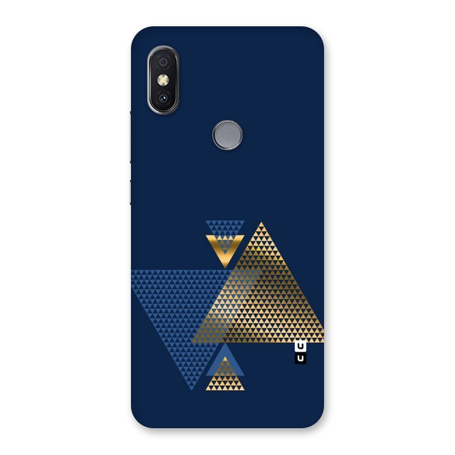 Blue Gold Triangles Back Case for Redmi Y2