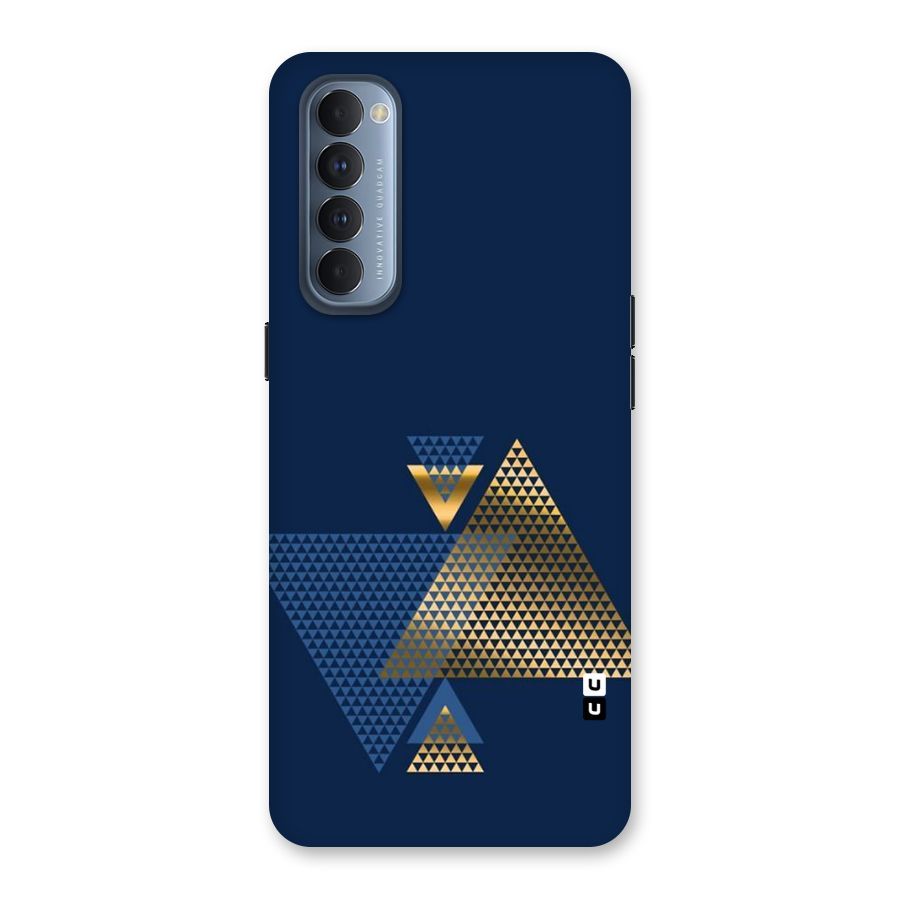 Blue Gold Triangles Back Case for Reno4 Pro