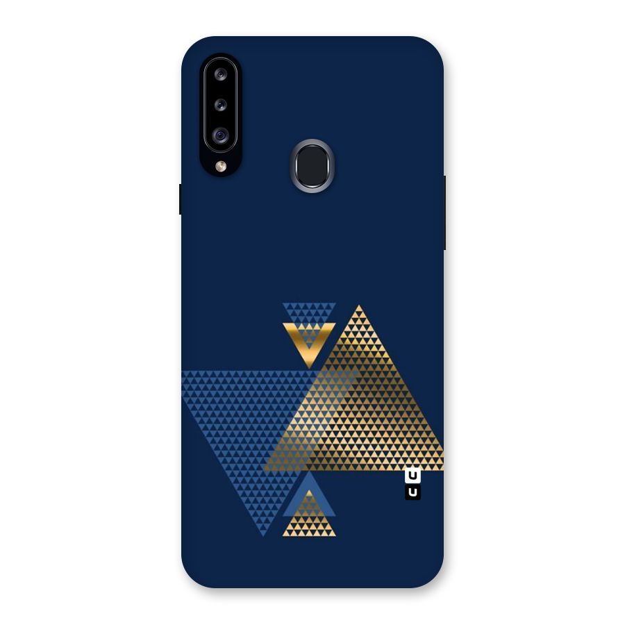 Blue Gold Triangles Back Case for Samsung Galaxy A20s