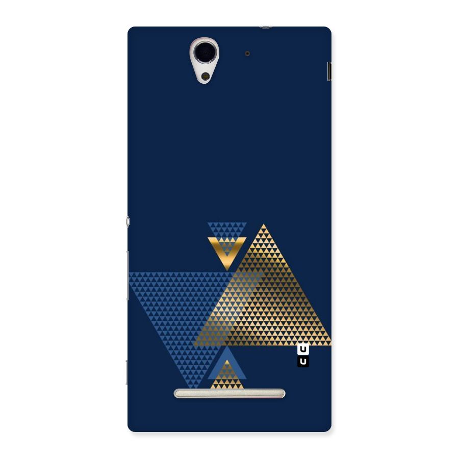Blue Gold Triangles Back Case for Sony Xperia C3
