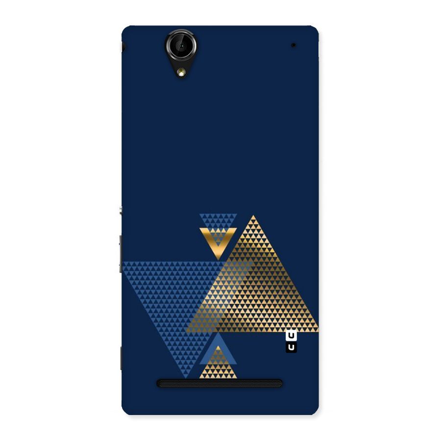 Blue Gold Triangles Back Case for Sony Xperia T2