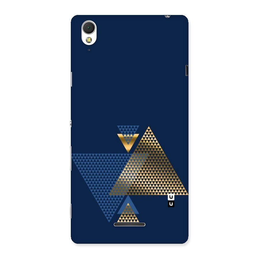 Blue Gold Triangles Back Case for Sony Xperia T3