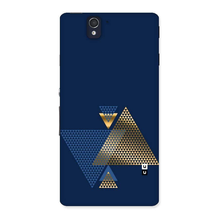 Blue Gold Triangles Back Case for Sony Xperia Z