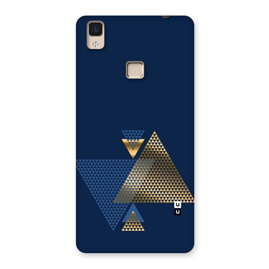 Blue Gold Triangles Back Case for V3 Max