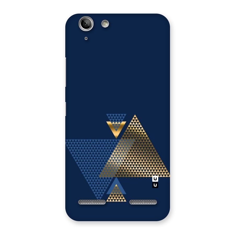Blue Gold Triangles Back Case for Vibe K5 Plus