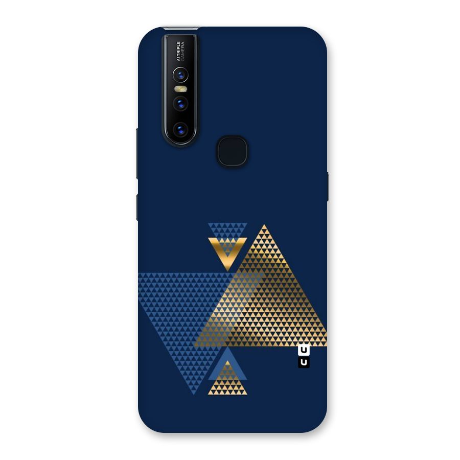 Blue Gold Triangles Back Case for Vivo V15
