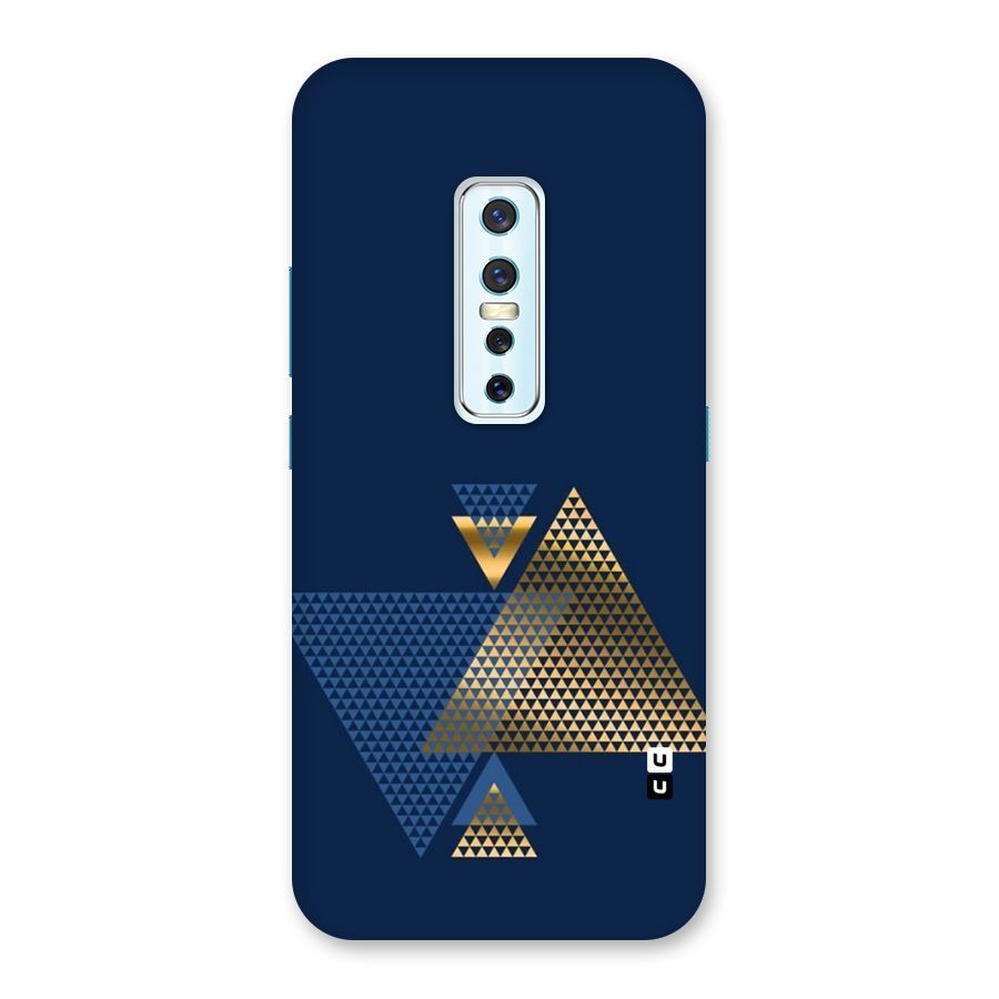 Blue Gold Triangles Back Case for Vivo V17 Pro
