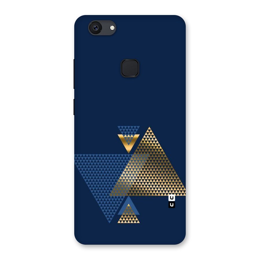 Blue Gold Triangles Back Case for Vivo V7 Plus