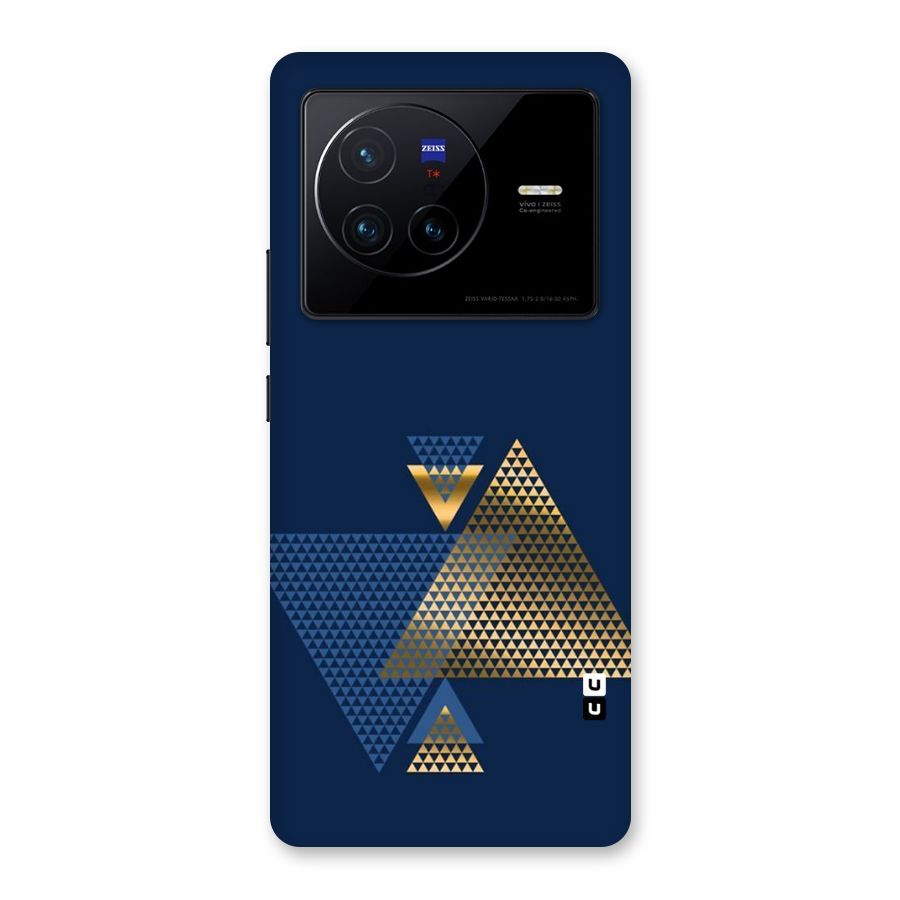 Blue Gold Triangles Back Case for Vivo X80