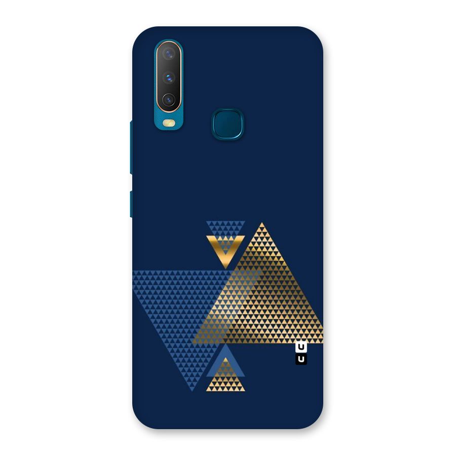 Blue Gold Triangles Back Case for Vivo Y17
