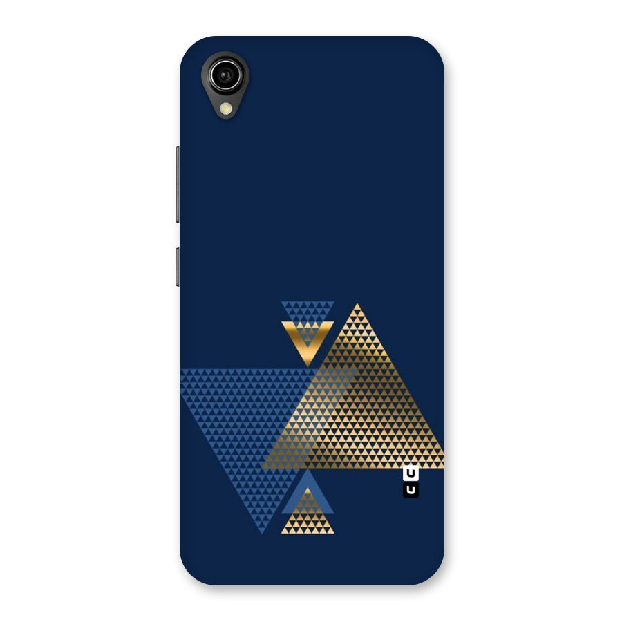 Blue Gold Triangles Back Case for Vivo Y90