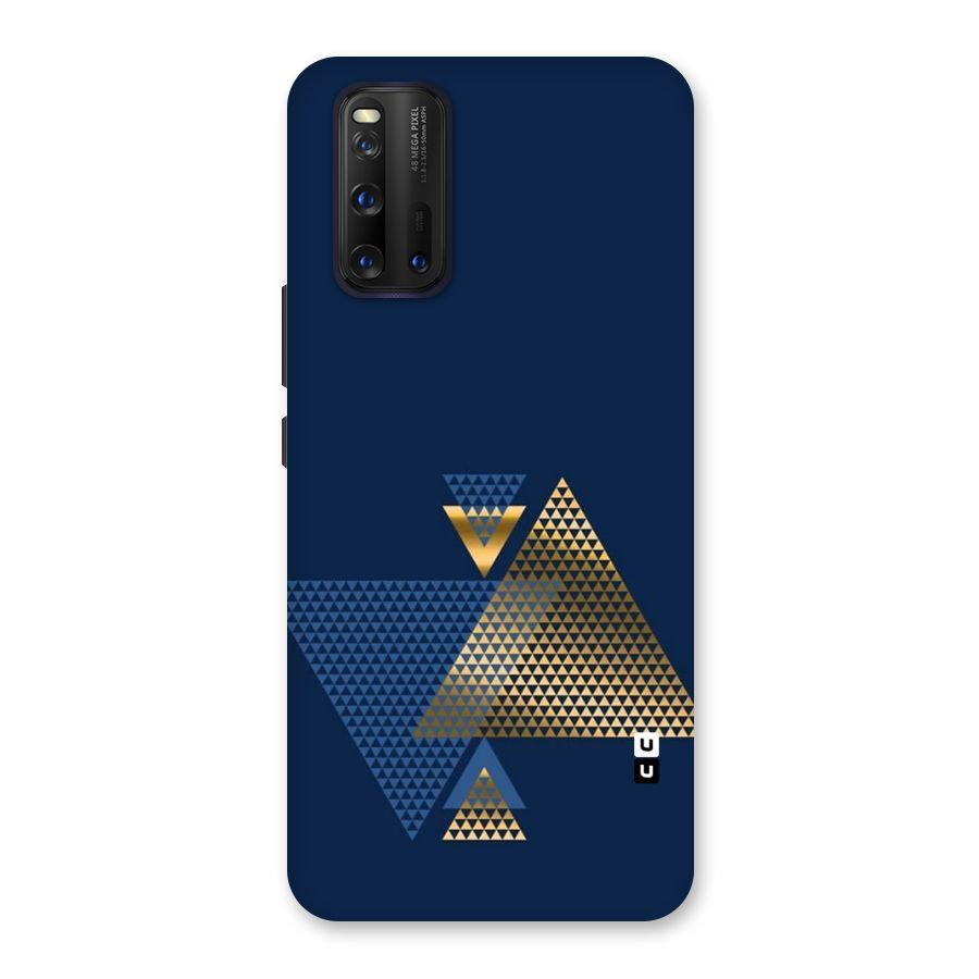 Blue Gold Triangles Back Case for Vivo iQOO 3