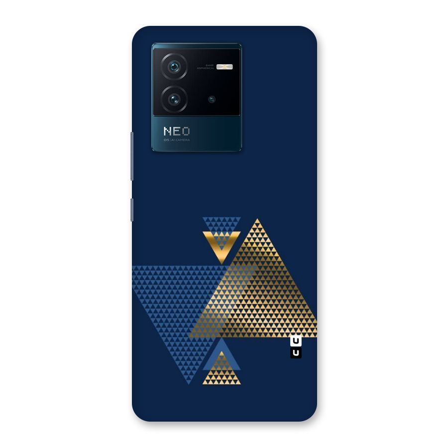 Blue Gold Triangles Back Case for Vivo iQOO Neo 6 5G