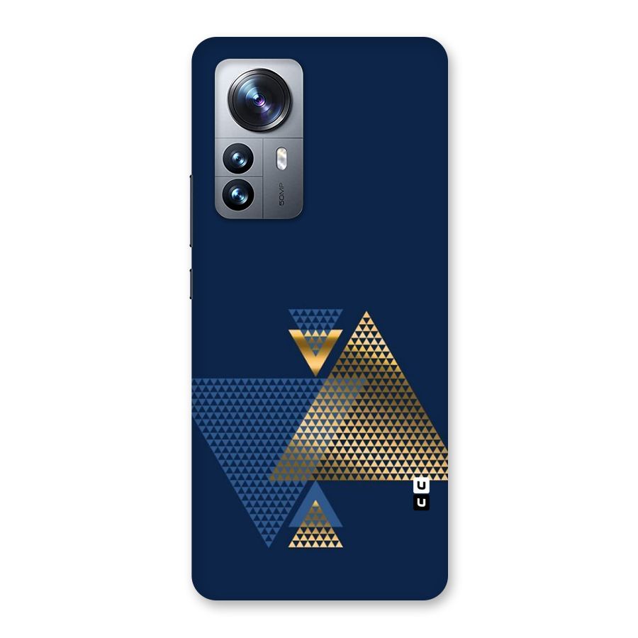 Blue Gold Triangles Back Case for Xiaomi 12 Pro