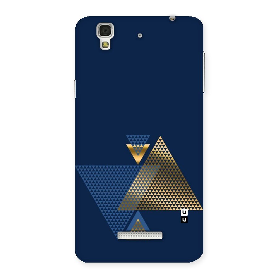 Blue Gold Triangles Back Case for YU Yureka Plus