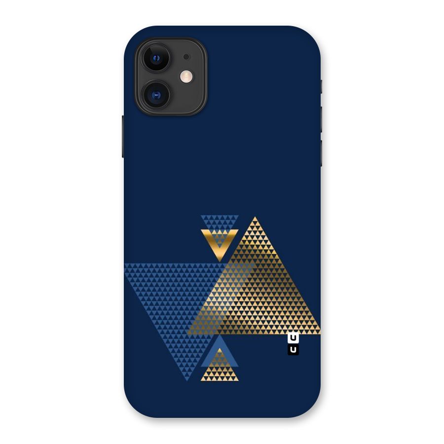 Blue Gold Triangles Back Case for iPhone 11