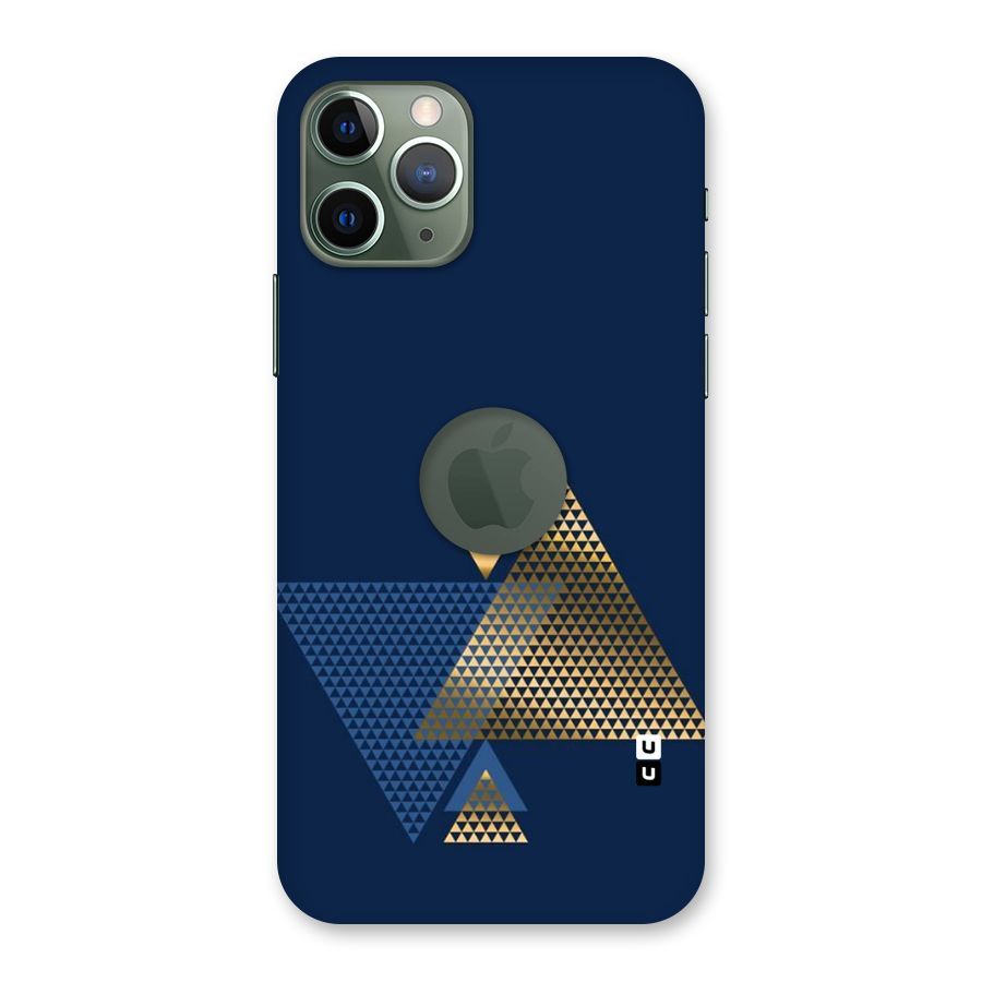 Blue Gold Triangles Back Case for iPhone 11 Pro Logo  Cut
