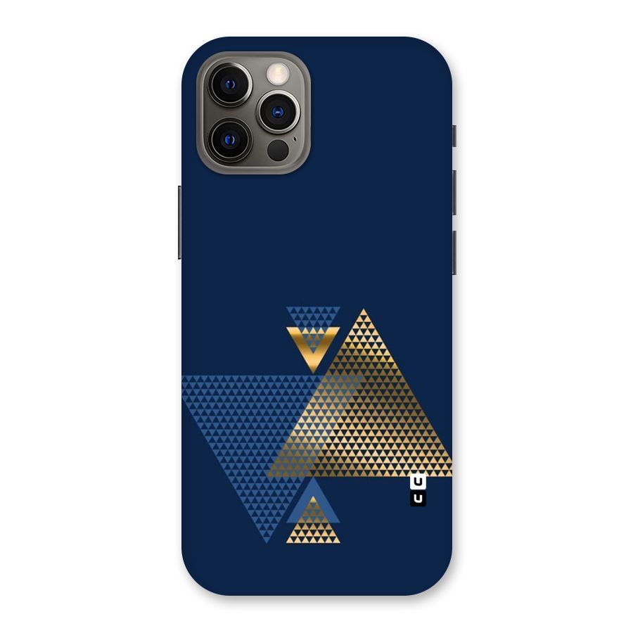 Blue Gold Triangles Back Case for iPhone 12 Pro