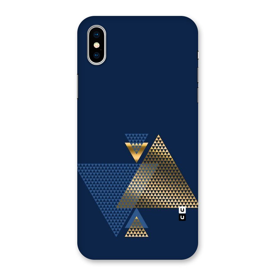 Blue Gold Triangles Back Case for iPhone X