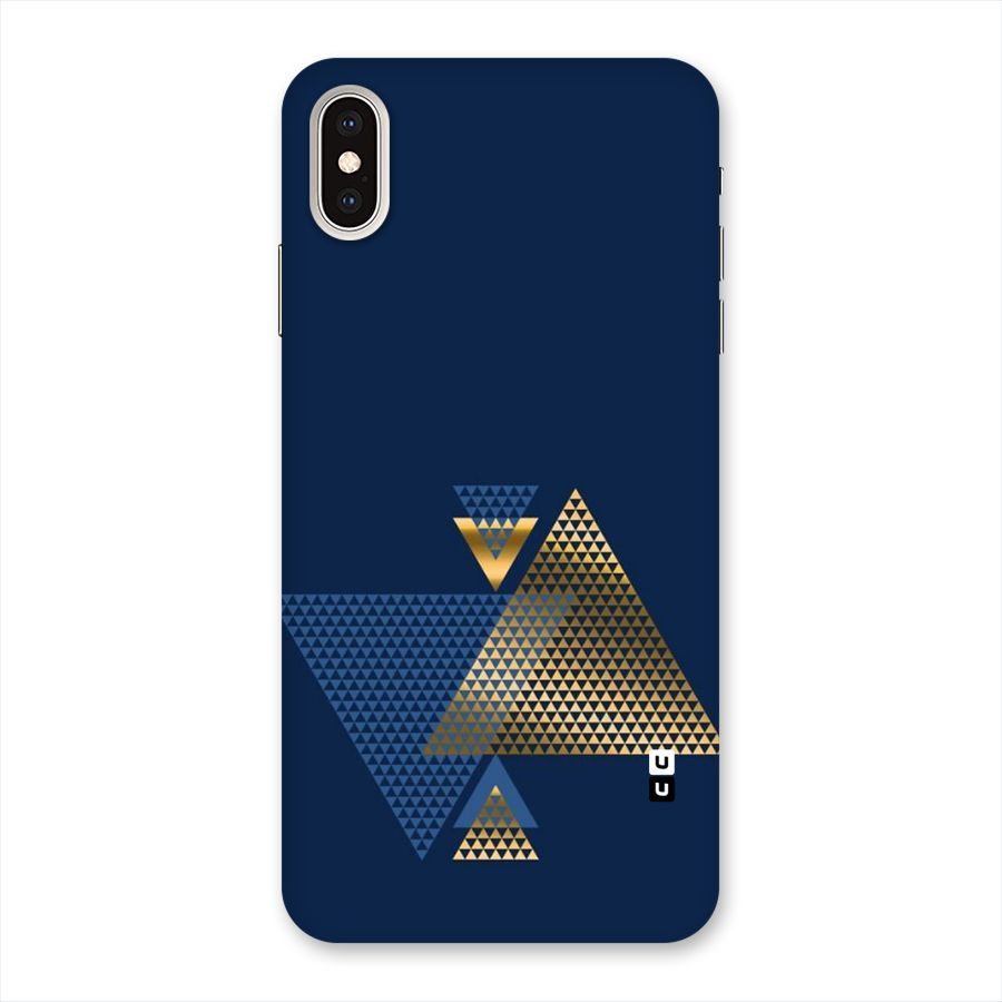 Blue Gold Triangles Back Case for iPhone XS Max
