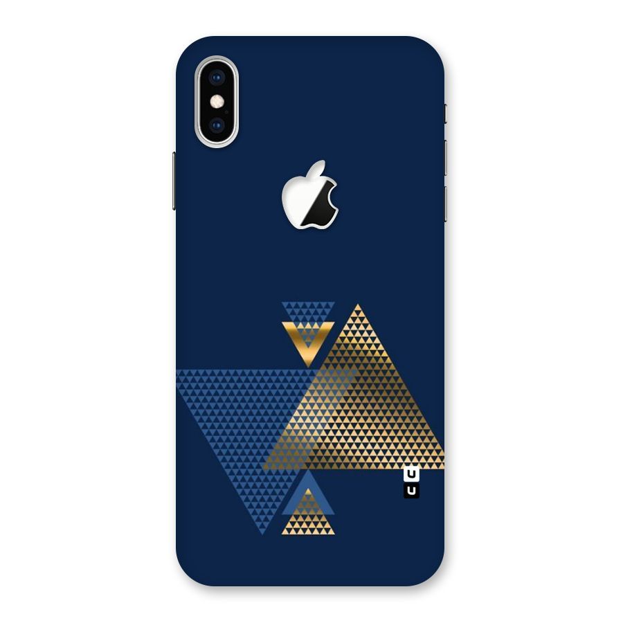 Blue Gold Triangles Back Case for iPhone XS Max Apple Cut