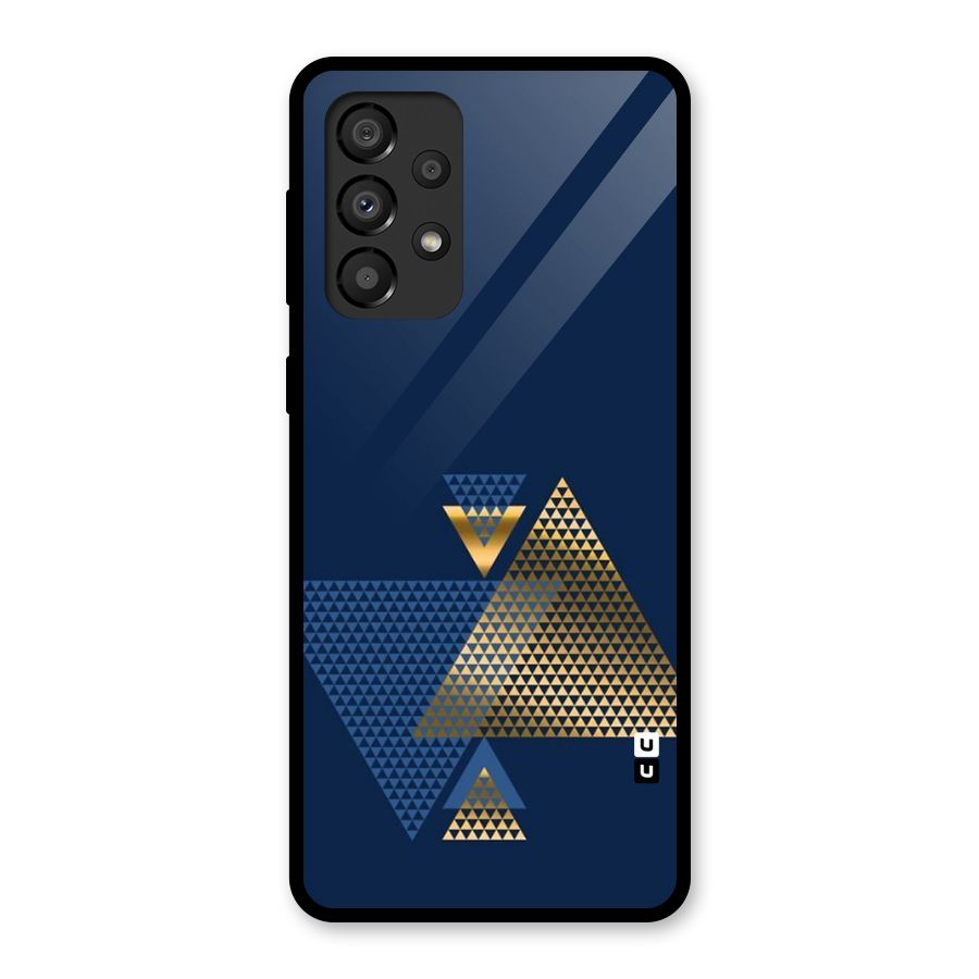 Blue Gold Triangles Glass Back Case for Galaxy A33 5G