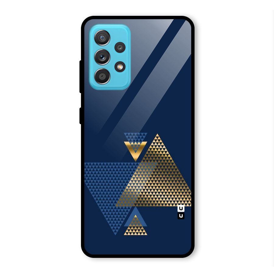 Blue Gold Triangles Glass Back Case for Galaxy A52s 5G