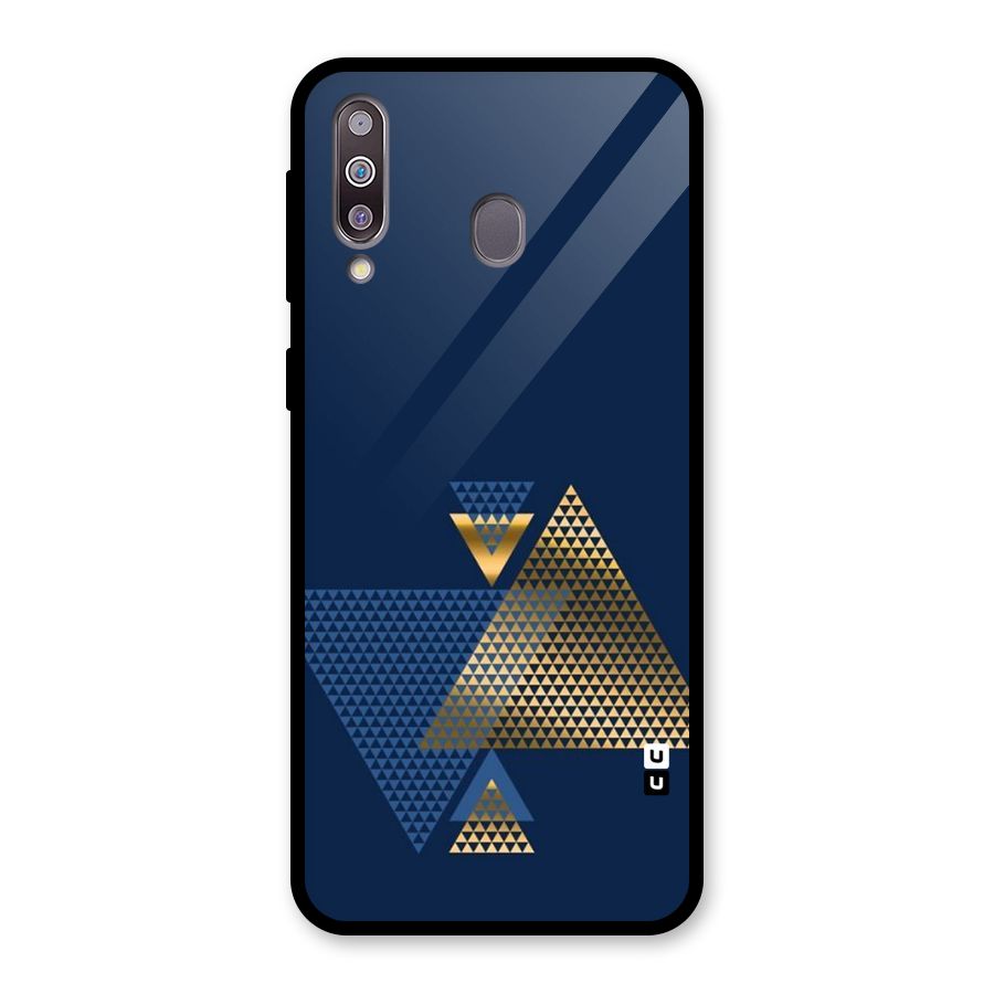 Blue Gold Triangles Glass Back Case for Galaxy M30