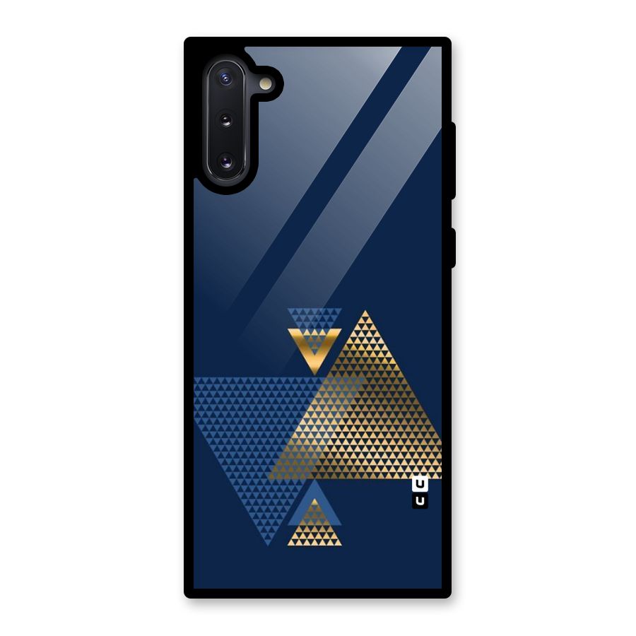 Blue Gold Triangles Glass Back Case for Galaxy Note 10