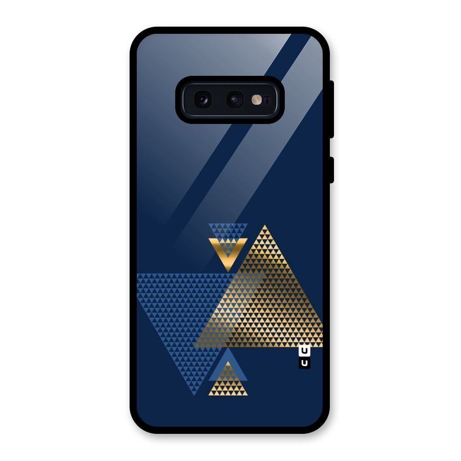 Blue Gold Triangles Glass Back Case for Galaxy S10e