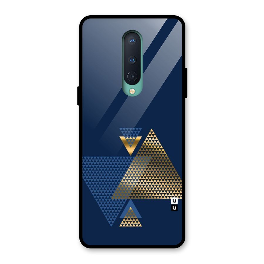 Blue Gold Triangles Glass Back Case for OnePlus 8