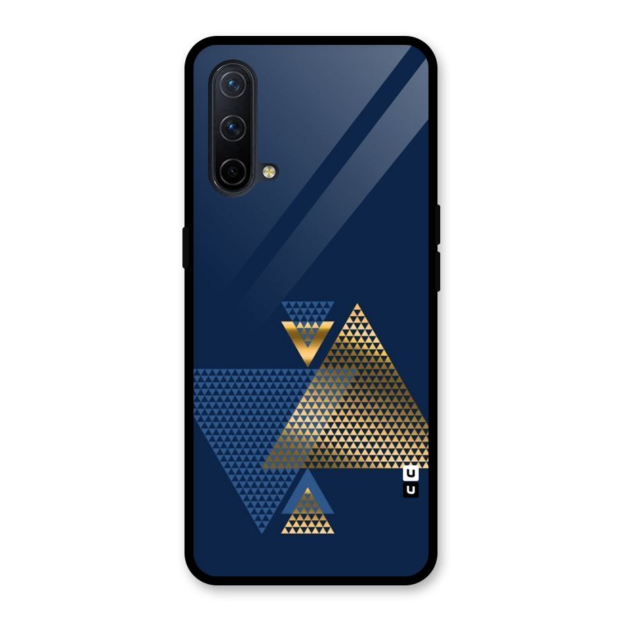 Blue Gold Triangles Glass Back Case for OnePlus Nord CE 5G