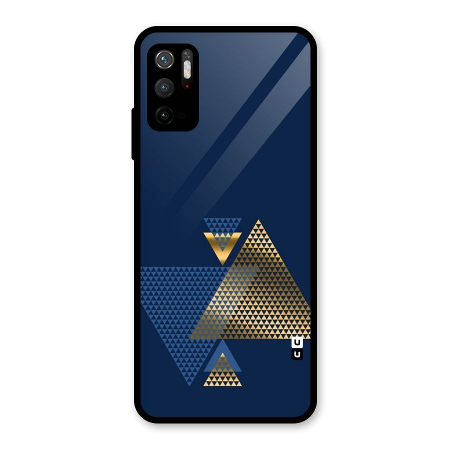 Blue Gold Triangles Glass Back Case for Poco M3 Pro 5G