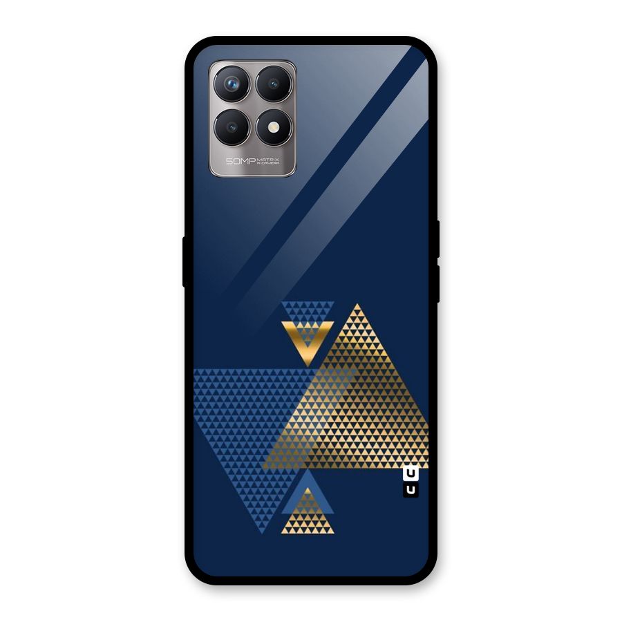 Blue Gold Triangles Glass Back Case for Realme Narzo 50