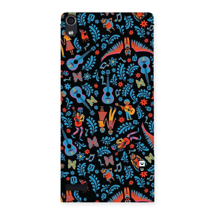 Blue Guitar Pattern Back Case for Ascend P6