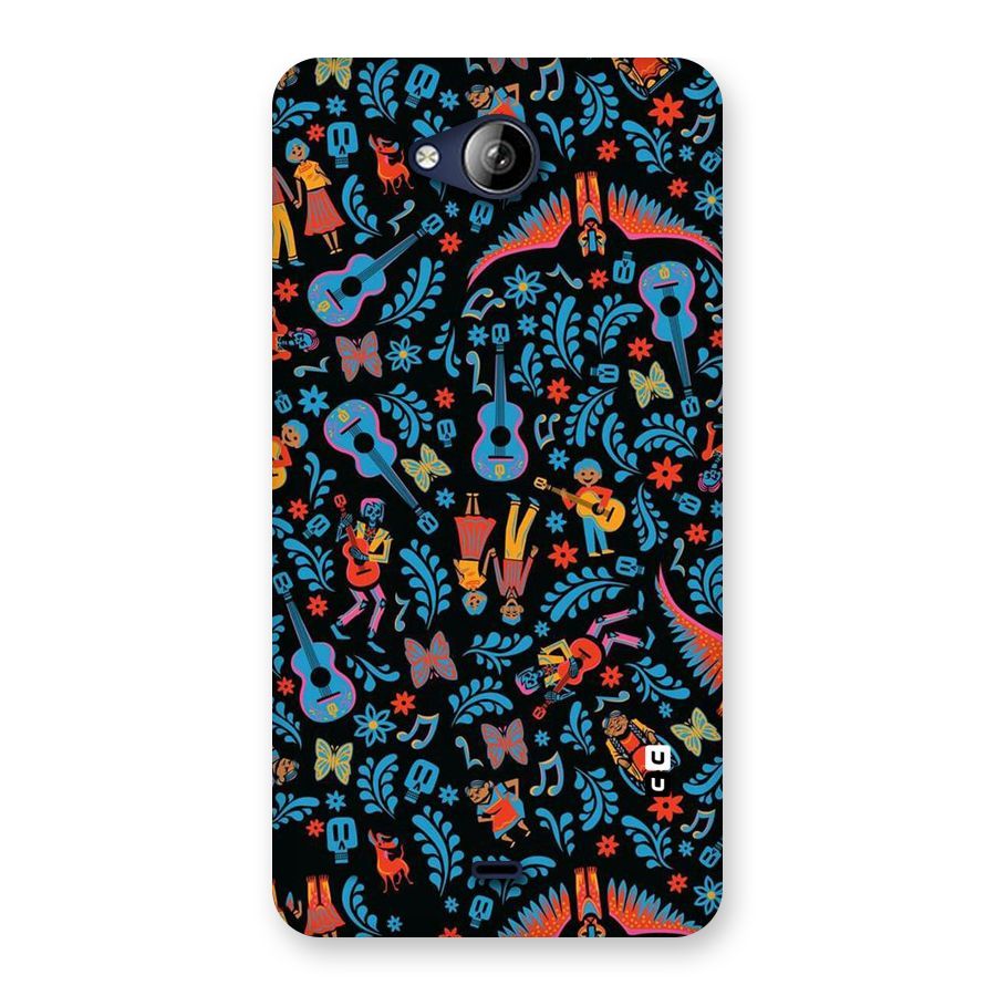 Blue Guitar Pattern Back Case for Canvas Play Q355