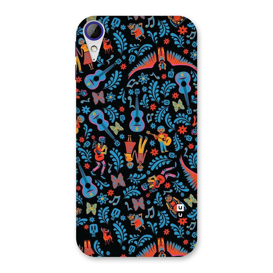 Blue Guitar Pattern Back Case for Desire 830