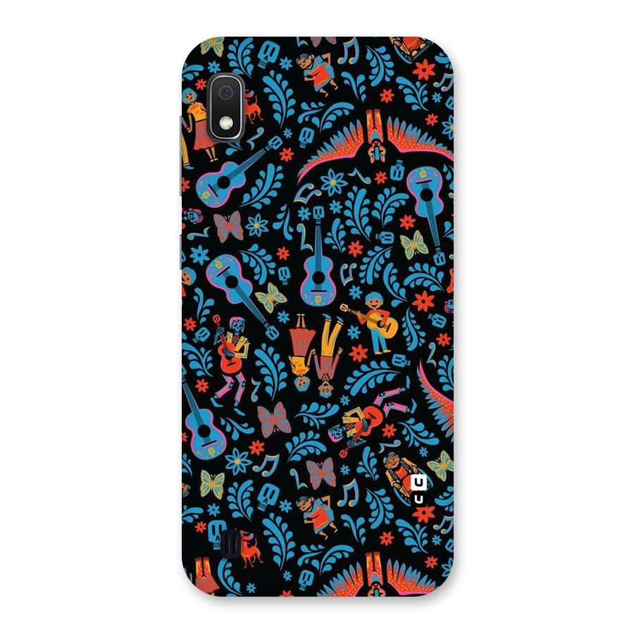 Blue Guitar Pattern Back Case for Galaxy A10