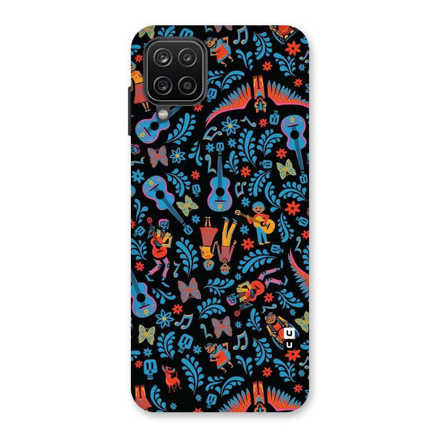 Blue Guitar Pattern Back Case for Galaxy A12