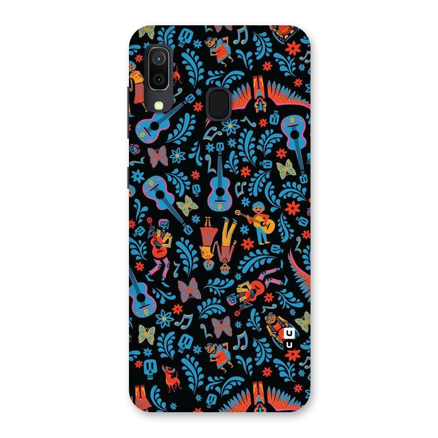 Blue Guitar Pattern Back Case for Galaxy A20